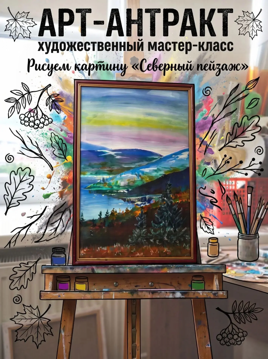 Арт-антракт. Рисуем картину «Северный пейзаж»